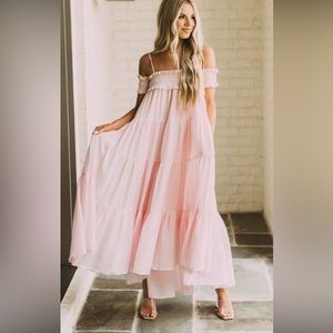 These three pink dress